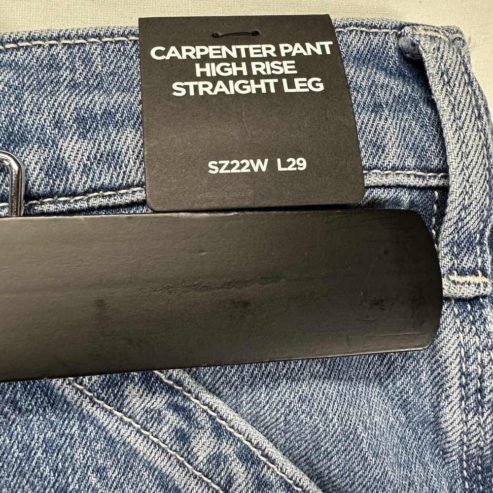 Silver Jeans Co Carpenter Pant High Rise Straight Leg Medium Wash Denim 22W L29 - Picture 5 of 6